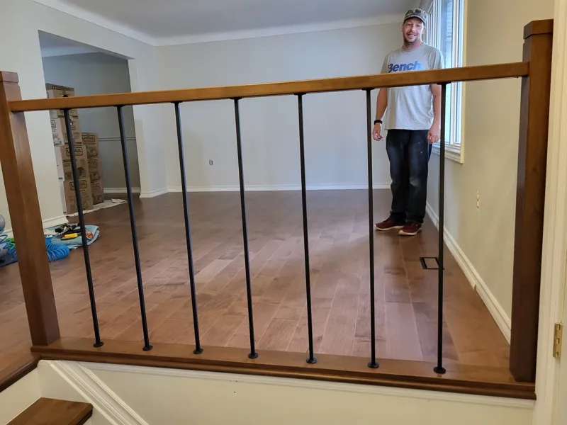 Refinished staircase with new railing