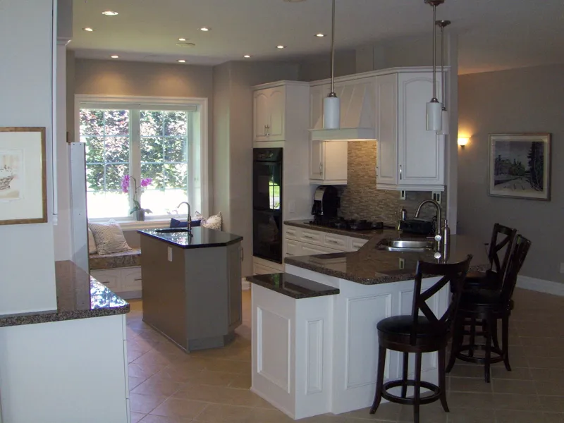 Open kitchen and dining area